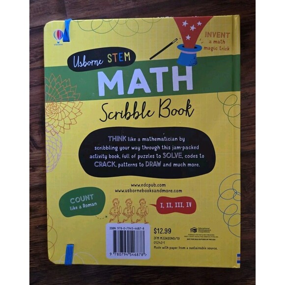 Math Scribble Book Usborne Stem Hardcover Educational Activity Book Homeschool - Picture 2 of 6